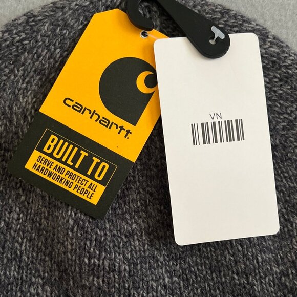 Carhartt NWT Wool Knit Beanie OS Gray Rib Cuff Quality Patch Workwear Gorpcore - Picture 4 of 6